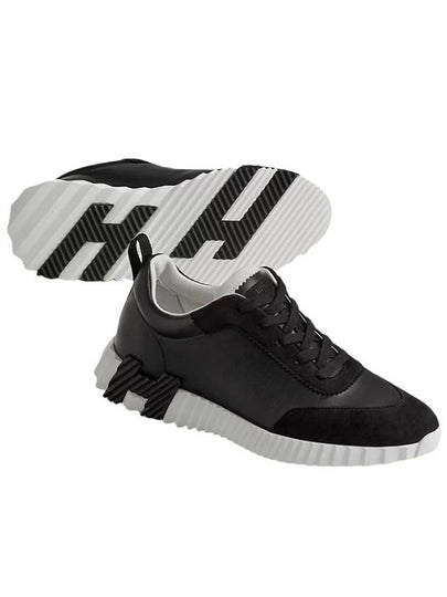 Bouncing Leather Low Top Sneakers Noir - HERMES - BALAAN 2