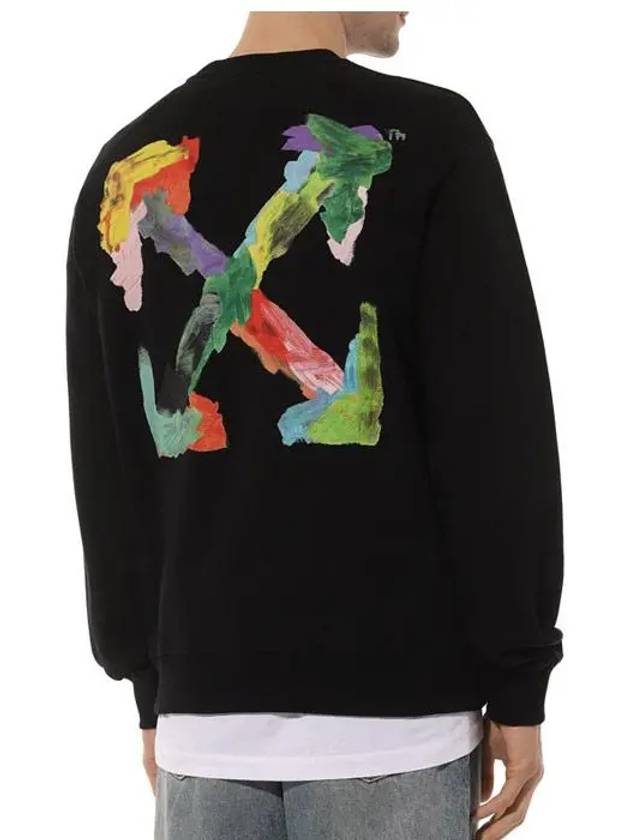 Men's Brush Arrow Slim Crew Neck Sweatshirt Black - OFF WHITE - BALAAN 6