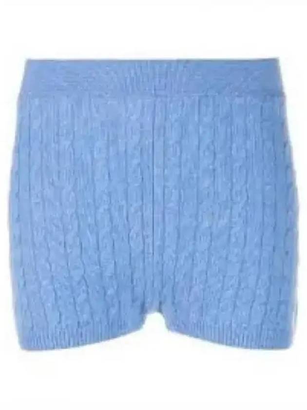 Mini Cable Wool Cashmere Shorts Blue - POLO RALPH LAUREN - BALAAN 1