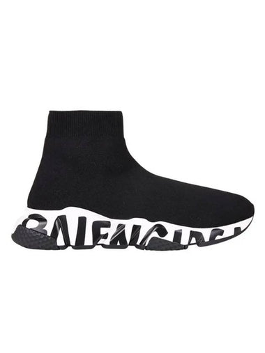 Speedrunner Graffiti Logo Sole High Top Sneakers Black - BALENCIAGA - BALAAN 1