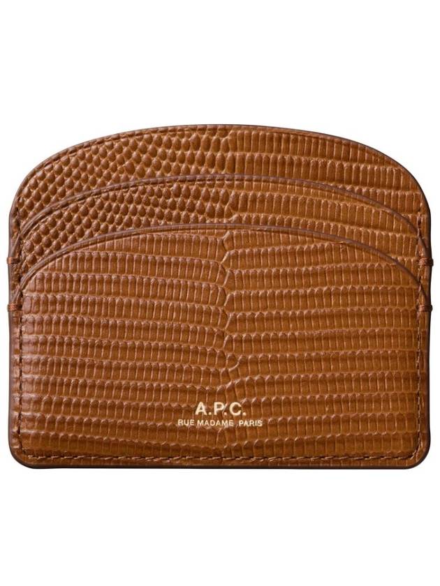 Half Moon Crocodile Pattern Card Wallet Brown - A.P.C. - BALAAN 1