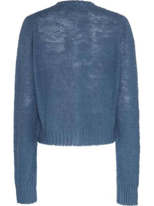 Hemp Basket Weave Knit Cardigan Blue - MAISON MARGIELA - BALAAN 3