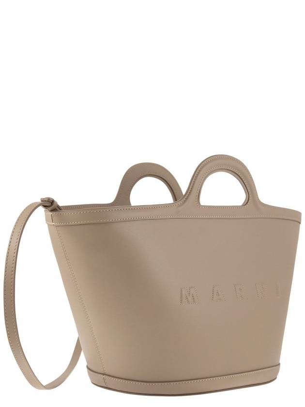 Tropicalia Small Leather Tote Bag Beige - MARNI - BALAAN 5