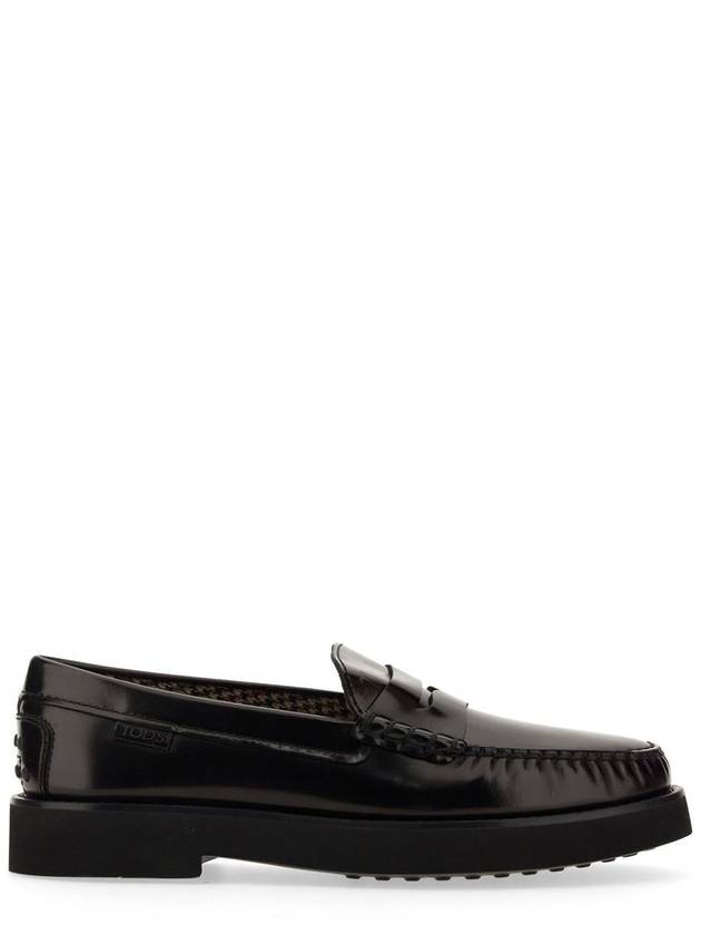 Men's Stamp Logo Leather Penny Loafer Black - TOD'S - BALAAN 2