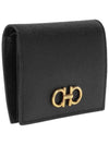 Gancini Compact Half Wallet Black - SALVATORE FERRAGAMO - BALAAN 4