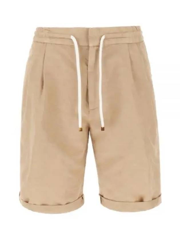 Drawstring Waist Bermuda Shorts Beige - BRUNELLO CUCINELLI - BALAAN 2