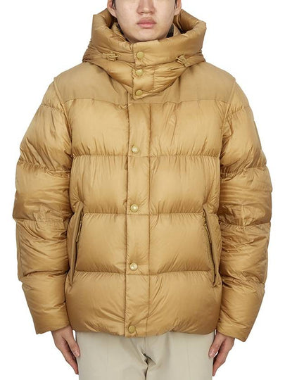 Logo Patch Hooded Down Padding Beige - BURBERRY - BALAAN 2