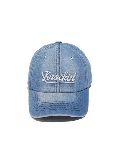 Washed Denim Knocking Logo B Cap Blue - OGARP - BALAAN 1