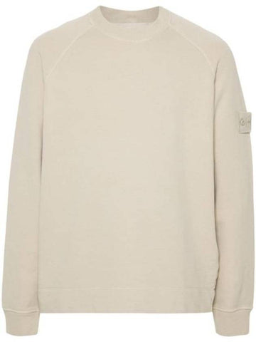 Logo Patch Stretch Cotton Hoodie Beige - STONE ISLAND - BALAAN 1