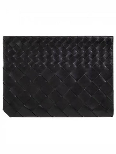 Intrecciato Clutch Bag Black - BOTTEGA VENETA - BALAAN 2