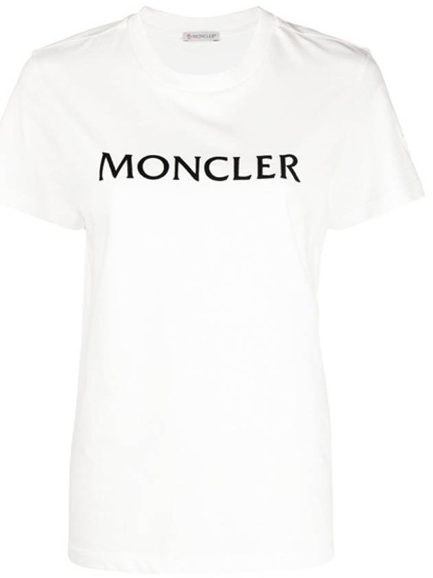 Logo Cotton Short Sleeve T-Shirt White - MONCLER - BALAAN 2