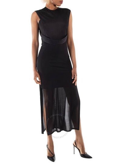 Burberry Ladies Black Side-Slit Sheer Maxi Dress, Brand Size 2 (US Size 0) - BURBERRY - BALAAN 2