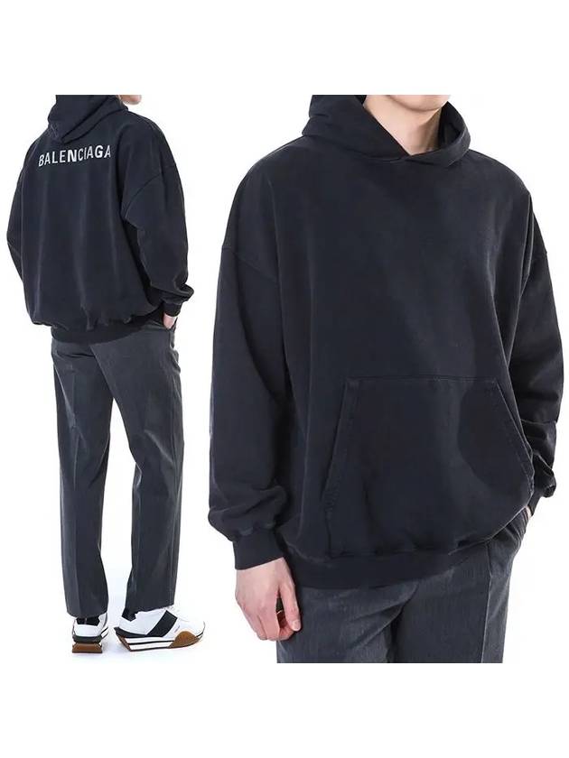 Logo Back Large Fit Hoodie Black - BALENCIAGA - BALAAN 2