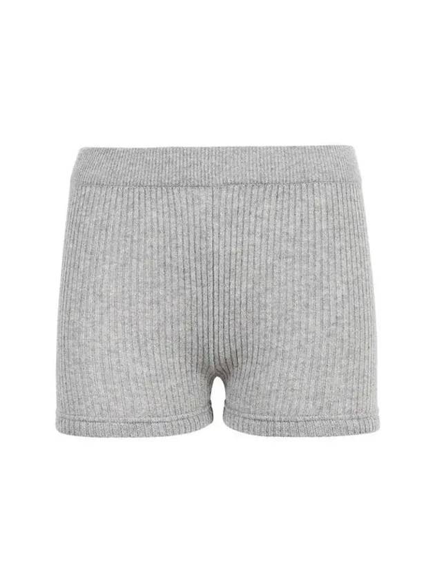 Cashmere 2X2 Rib High Rise Training Shorts Grey - THOM BROWNE - BALAAN 2