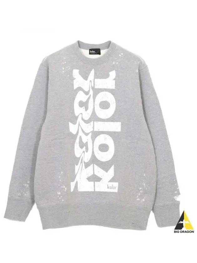 22WCM T09206 B Tops Logo Print Distressed Sweatshirt - KOLOR - BALAAN 1