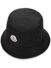 Logo Patch Canvas Bucket Hat Black - MONCLER - BALAAN 2