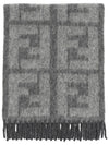 All-Over FF Motif Print Wool Scarf Grey - FENDI - BALAAN 2