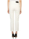 Women's Denim High Waist Cropped Jeans White - AMI - BALAAN.