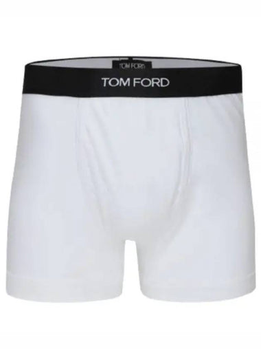 Men's Band Cotton Boxer Briefs 2 Pack White - TOM FORD - BALAAN 1