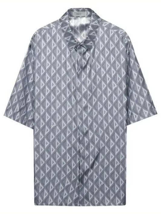 CD Diamond Silk Twill Short Sleeved Shirt Deep Grey - DIOR - BALAAN 2