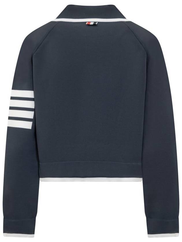 Viscose 4-Bar Polo Bomber Jacket Navy - THOM BROWNE - BALAAN 3