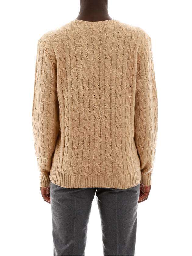 Embroid Logo Cable Knit Top Camel Melange - POLO RALPH LAUREN - BALAAN 4