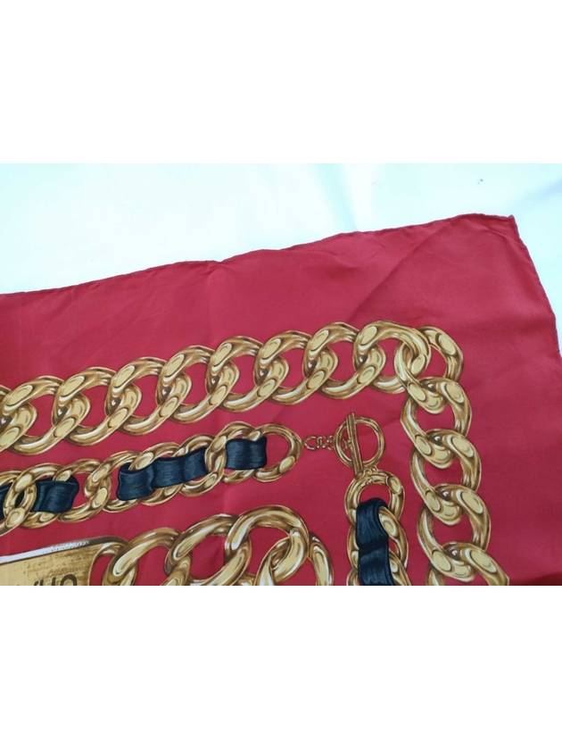 gold chain red scarf - CHANEL - BALAAN 5