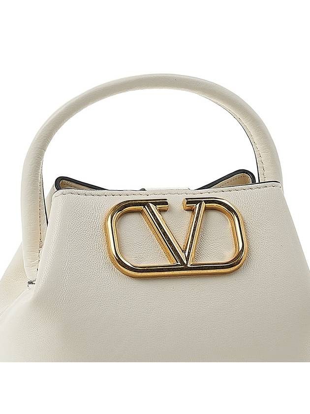 V Logo Micro Bucket Bag White - VALENTINO - BALAAN 9