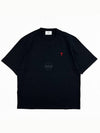 Small Heart Logo Boxy Fit Short Sleeve T-Shirt Black - AMI - BALAAN 3