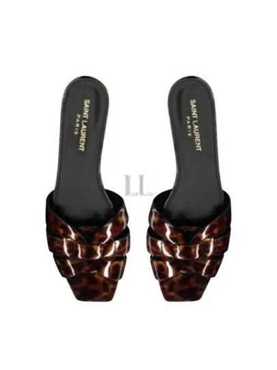 Tribute Tortoiseshell Patent Leather Mules Havana - SAINT LAURENT - BALAAN 2