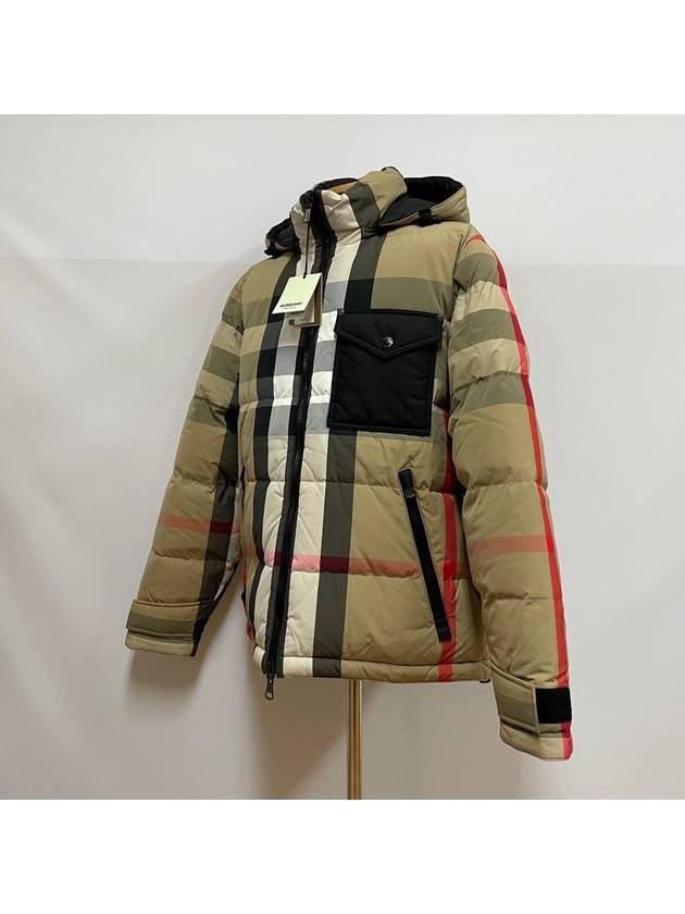 Check Reversible Hooded Padding Beige - BURBERRY - BALAAN 2