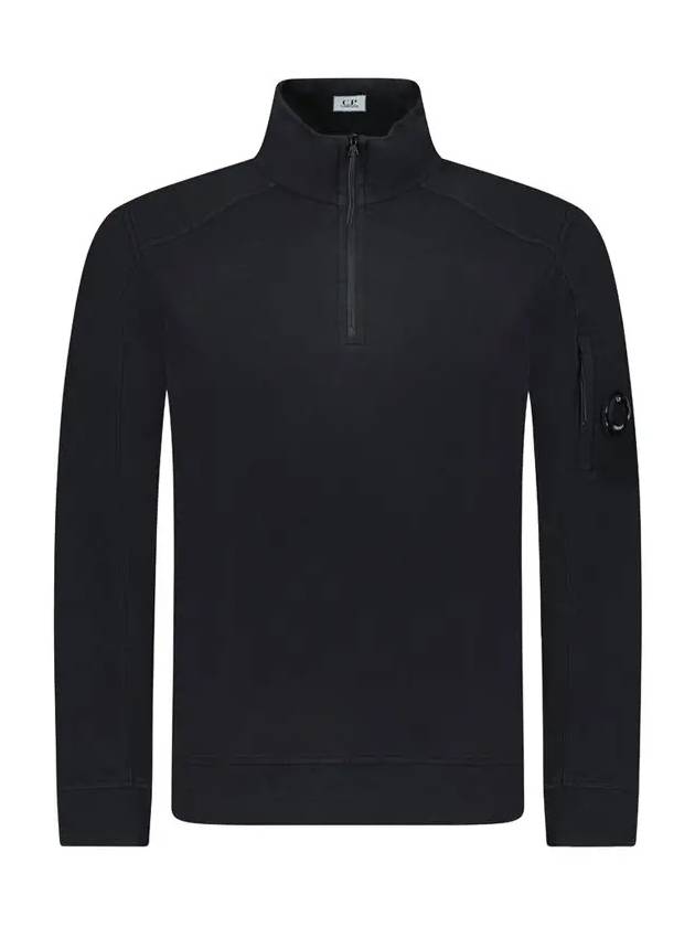 Light Fleece Half Zip-Up Sweatshirt Black - CP COMPANY - BALAAN 3