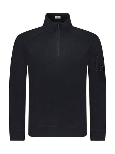 Light Fleece Half Zip-Up Sweatshirt Black - CP COMPANY - BALAAN 2