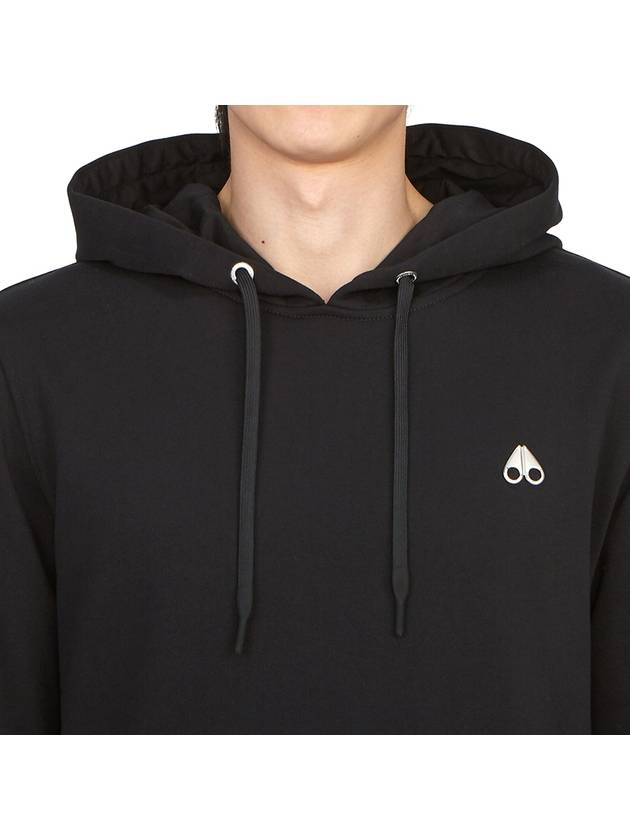 Logo Plaque Cotton Hood Black - MOOSE KNUCKLES - BALAAN 6