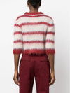 Stripe Crop Mohair Cardigan Red - MARNI - BALAAN 5