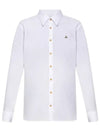 Men's Embroidered ORB Long Sleeve Shirt White - VIVIENNE WESTWOOD - BALAAN 2