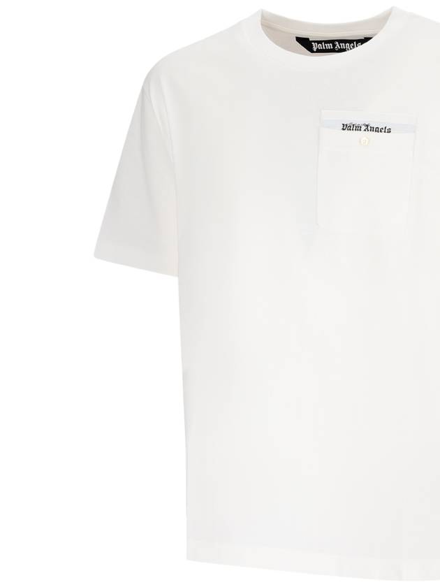 Sartorial Tape Pocket Short Sleeve T-Shirt White - PALM ANGELS - BALAAN 4