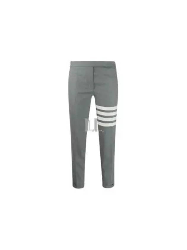 Men's Plain Weave 4 Bar Low Rise Skinny Straight Pants Grey - THOM BROWNE - BALAAN 2