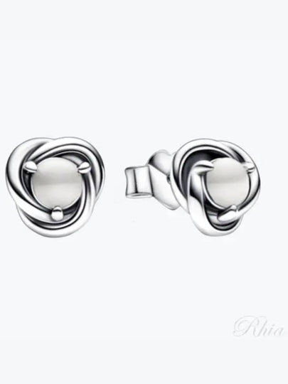 June Birthstone Eternity Stud Earrings White Silver - PANDORA - BALAAN 2