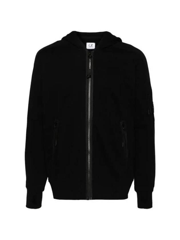 Diagonal Raised Fleece Hooded Jacket Black - CP COMPANY - BALAAN 2