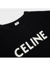 Logo Oversized Wool Knit Top Black - CELINE - BALAAN 4