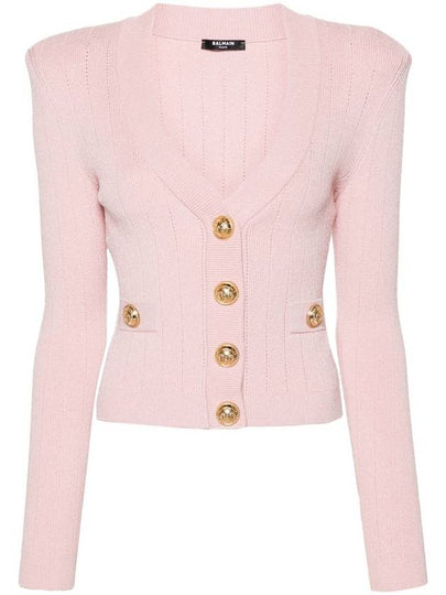 Cropped knit cardigan pink - BALMAIN - BALAAN 2