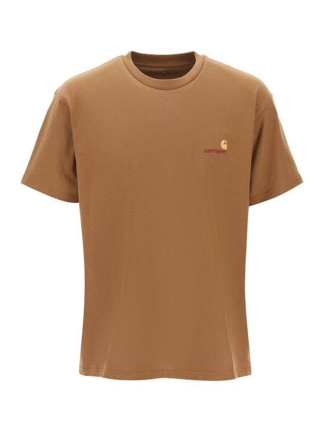 American Script Short Sleeve T-Shirt Hamilton Brown - CARHARTT WIP - BALAAN 1