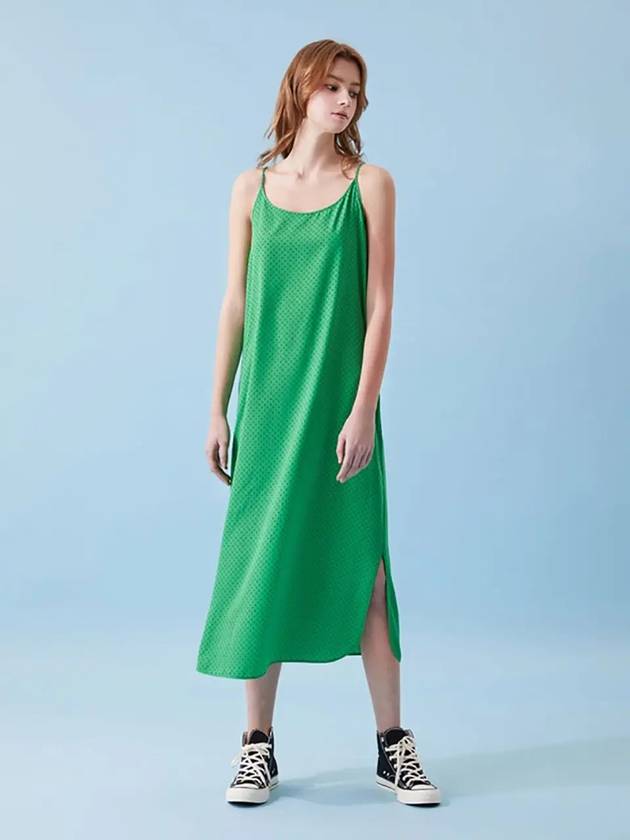 Long slip string tank top printed dress green 025 - VOYONN - BALAAN 9