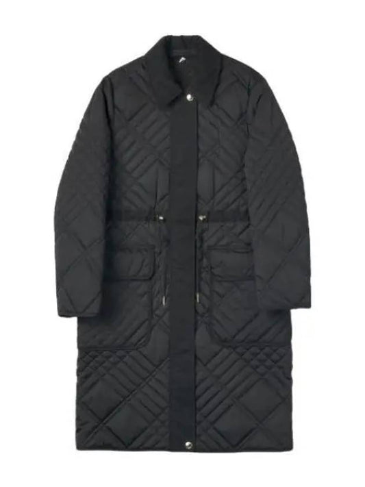Quilted single breasted coat black - BURBERRY - BALAAN 1