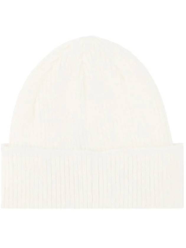 Goggle Detail Ribbed Beanie White - CP COMPANY - BALAAN 3