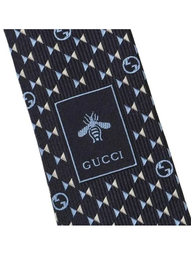 Round Interlocking G Silk Tie Navy - GUCCI - BALAAN 7