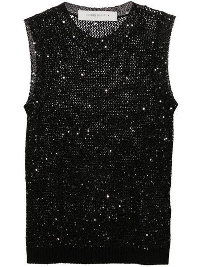 Sequin knit sleeveless black - GOLDEN GOOSE - BALAAN 2