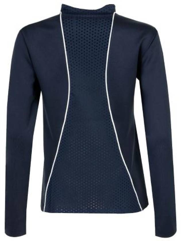 Golf Twinny Zip Mid Layer Long Sleeve T-Shirt Navy - J.LINDEBERG - BALAAN 4