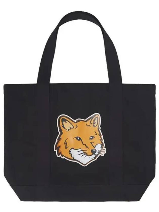 Fox Head Print Tote Bag Black - MAISON KITSUNE - BALAAN 2